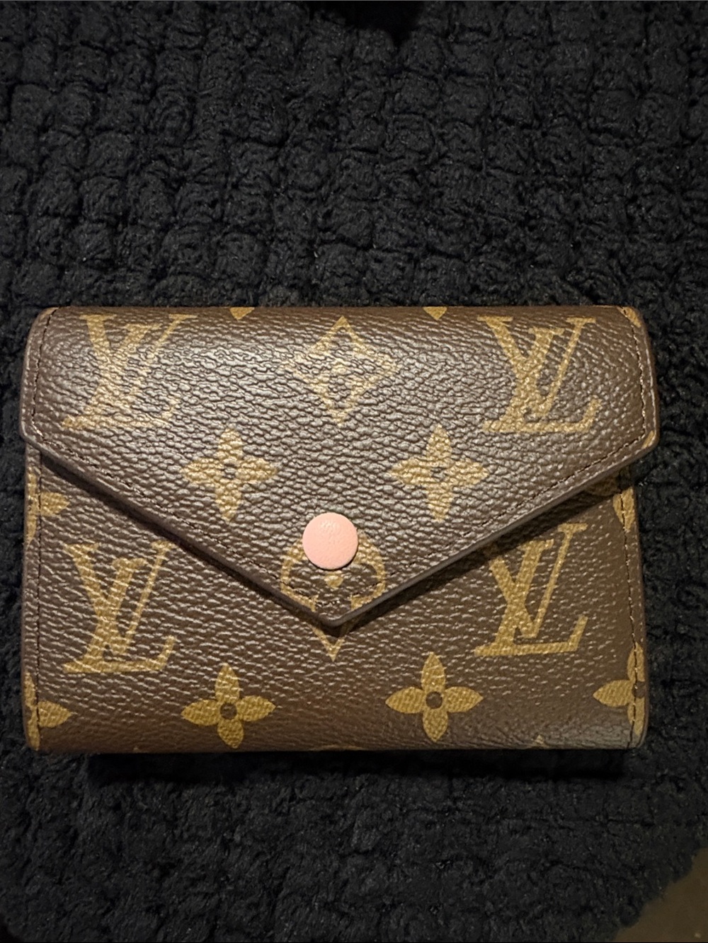 Louis Vuitton Monogram Canvas Wallet with Pink Snap